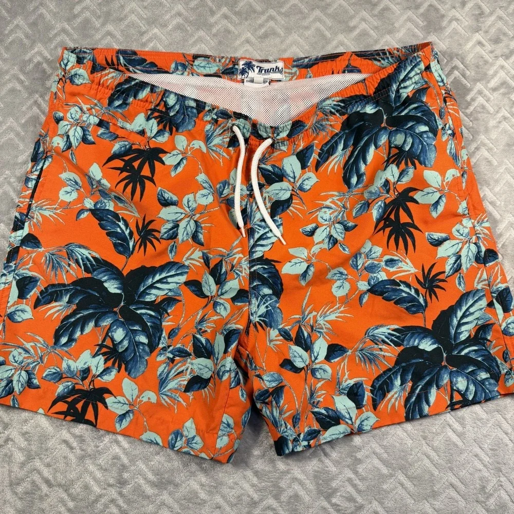 Trunks Swim & Surfboard Shorts Tropical Men's Orange Size Large